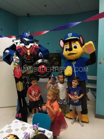 paw patrol chase and giant transformer kids party