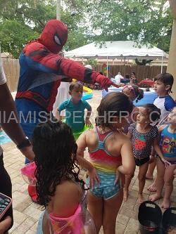 Spiderman at kids birthday party