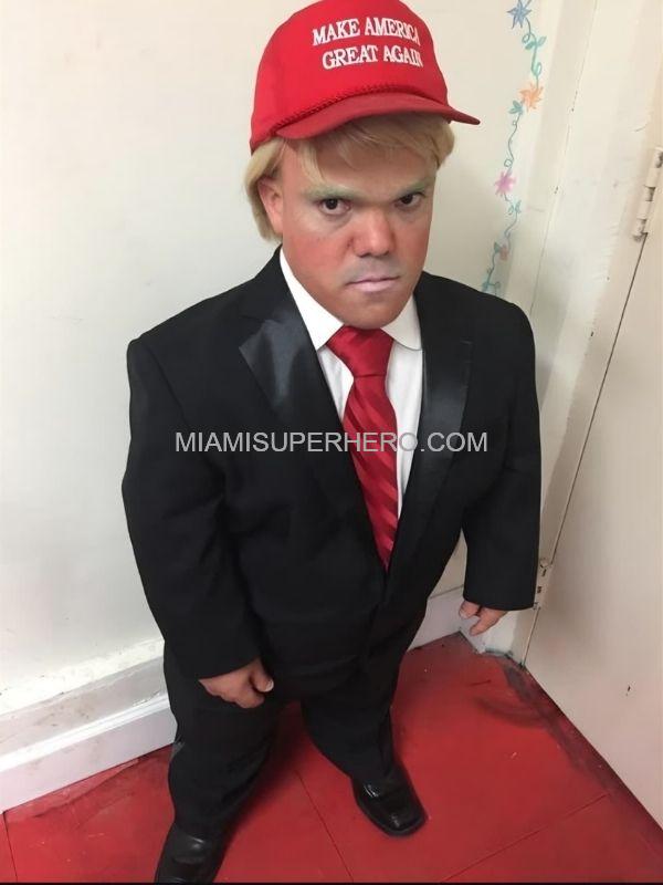 Rent a midget Trump impersonator performing at a private party in Miami and Fort Lauderdale